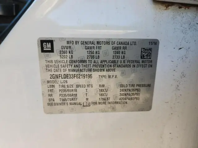 2015 CHEVROLET EQUINOX LTZ  