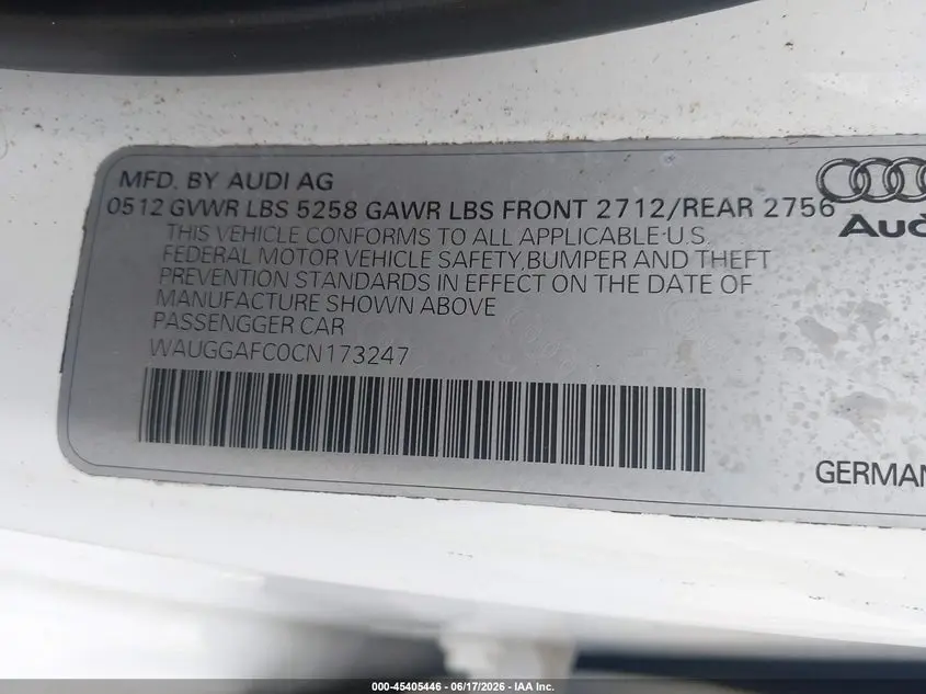 2012 AUDI A6 3.0T PREMIUM PLUS