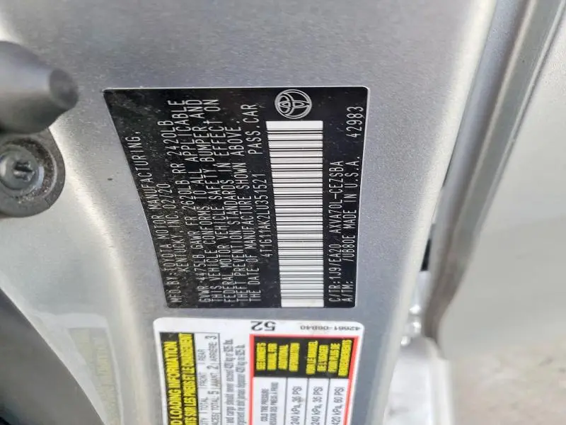 2020 TOYOTA CAMRY SE  