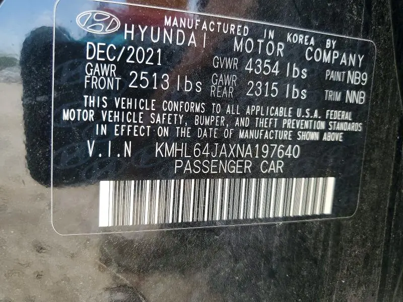 2022 HYUNDAI SONATA SEL  