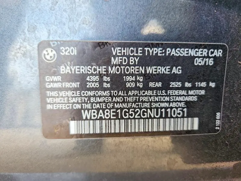 2016 BMW 320 I  