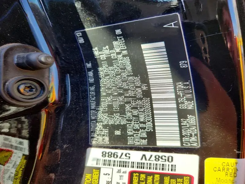 2013 TOYOTA SIENNA XLE 7-PASSENGER  