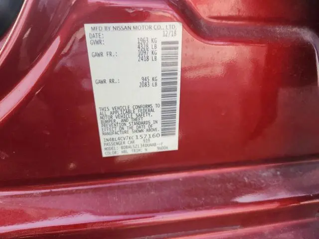 2019 NISSAN ALTIMA SR  