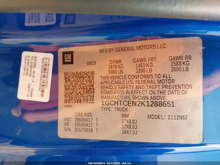 2019 CHEVROLET COLORADO LT