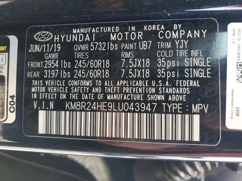 2020 HYUNDAI PALISADE SEL  