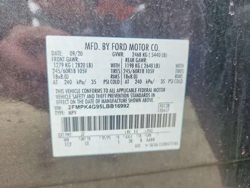 2020 FORD EDGE SE  