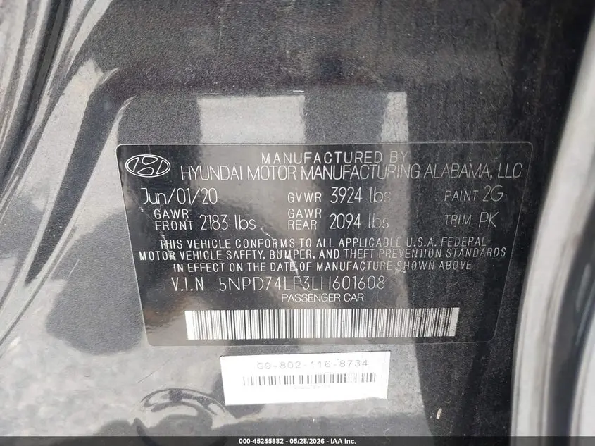 2020 HYUNDAI ELANTRA SE