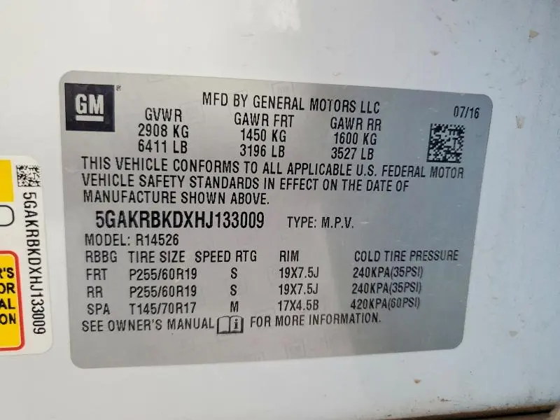 2017 BUICK ENCLAVE   