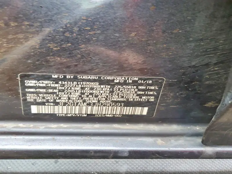 2018 SUBARU CROSSTREK LIMITED  