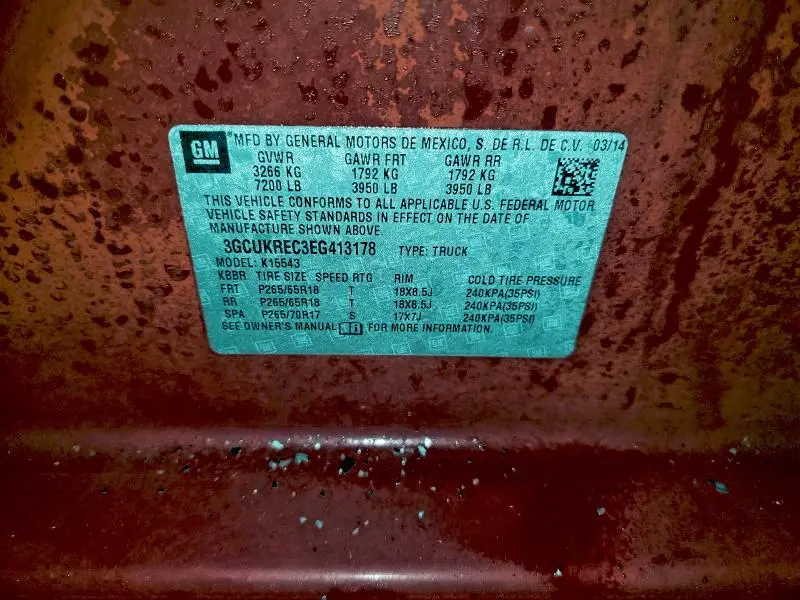 2014 CHEVROLET SILVERADO K1500 LT  