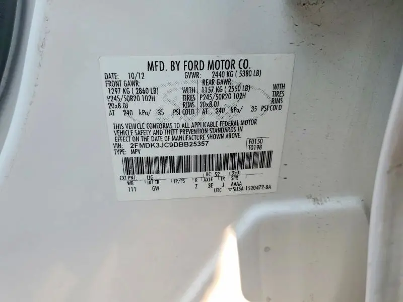 2013 FORD EDGE SEL  