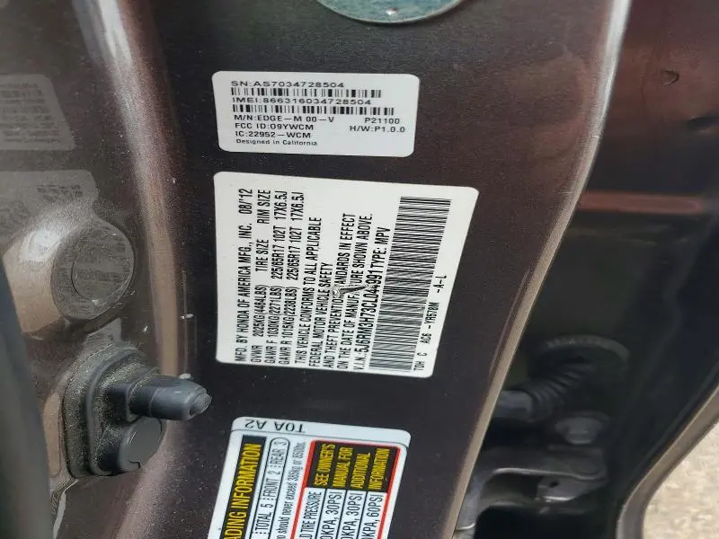 2012 HONDA CR-V EXL  