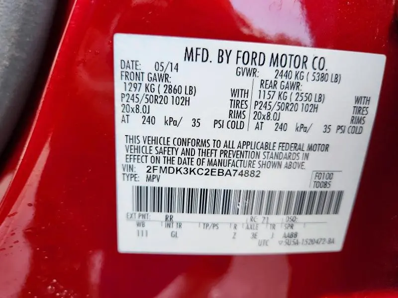 2014 FORD EDGE LIMITED  