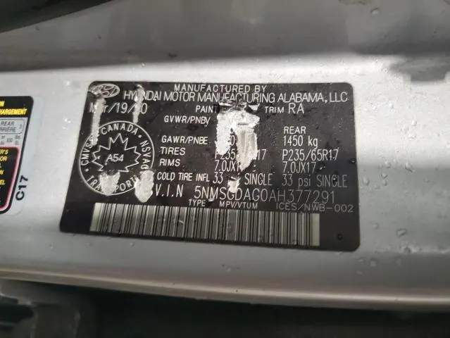 2010 HYUNDAI SANTA FE GLS  