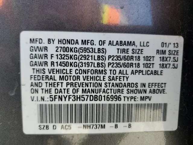 2013 HONDA PILOT EXL