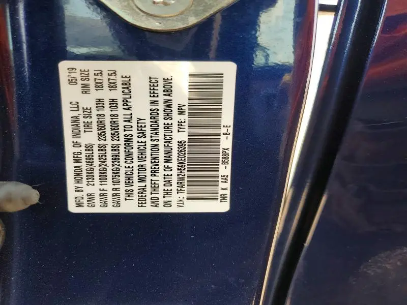 2019 HONDA CR-V EX  