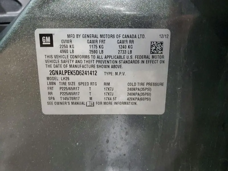 2013 CHEVROLET EQUINOX LT  