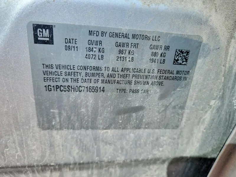 2012 CHEVROLET CRUZE LS  