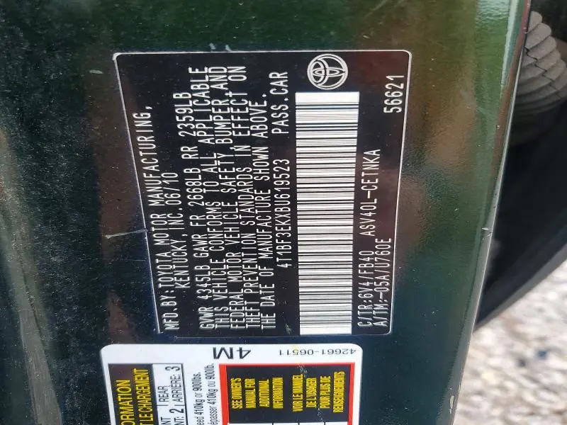 2011 TOYOTA CAMRY LE  