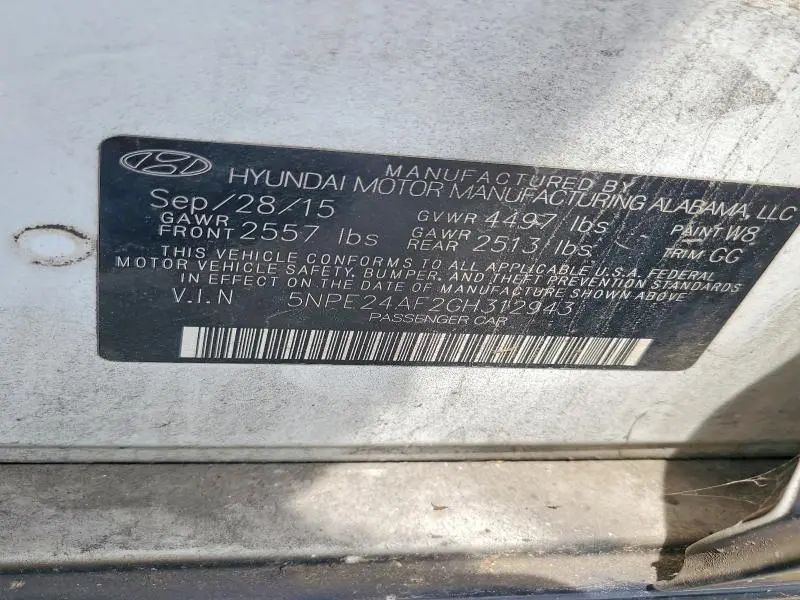 2016 HYUNDAI SONATA SE  