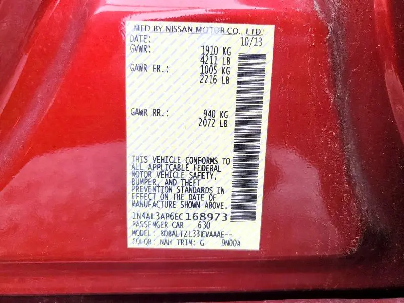2014 NISSAN ALTIMA 2.5 SV  