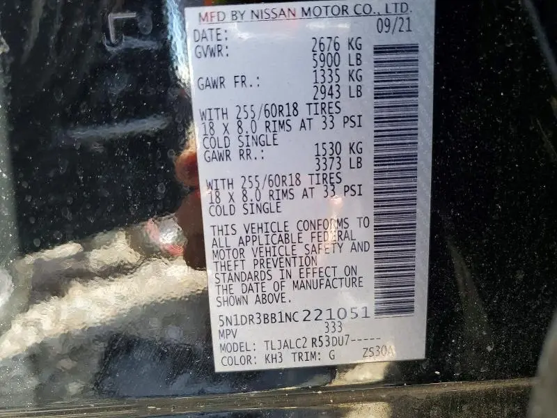 2022 NISSAN PATHFINDER SV  