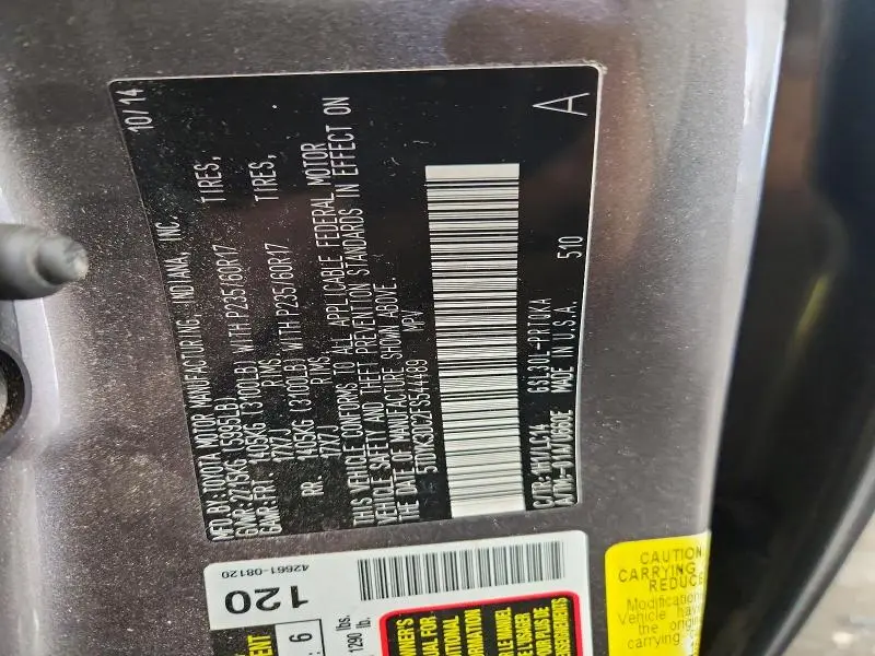 2015 TOYOTA SIENNA XLE 8-PASSENGER  