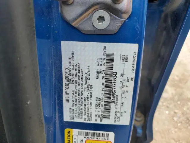 2019 FORD FUSION S  