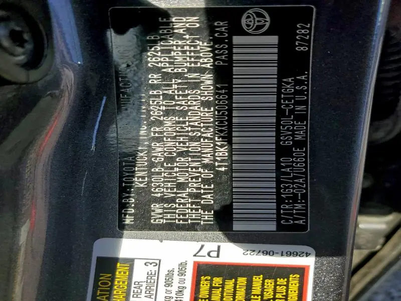 2012 TOYOTA CAMRY SE  