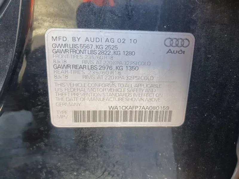 2010 AUDI Q5 PREMIUM  