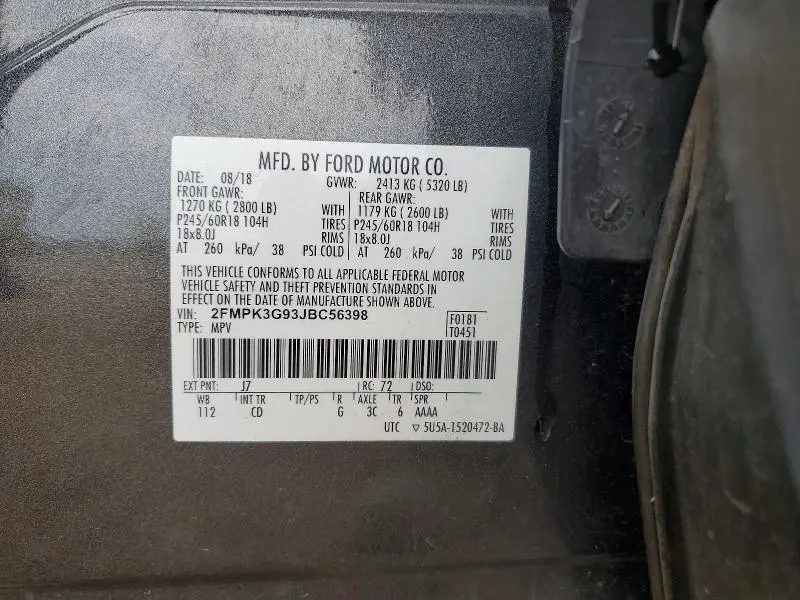 2018 FORD EDGE SE  