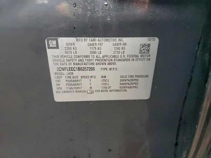 2011 CHEVROLET EQUINOX LT  