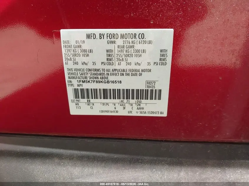 2019 FORD EXPLORER LIMITED
