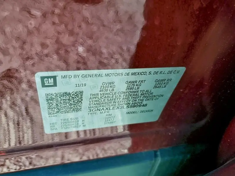 2020 CHEVROLET EQUINOX LT  