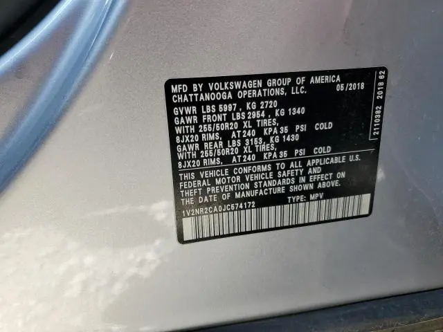 2018 VOLKSWAGEN ATLAS SEL PREMIUM