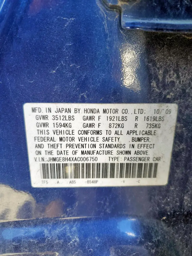 2010 HONDA FIT SPORT  