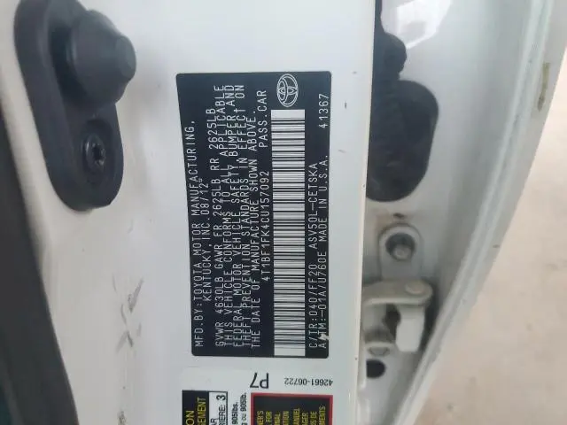 2012 TOYOTA CAMRY BASE  