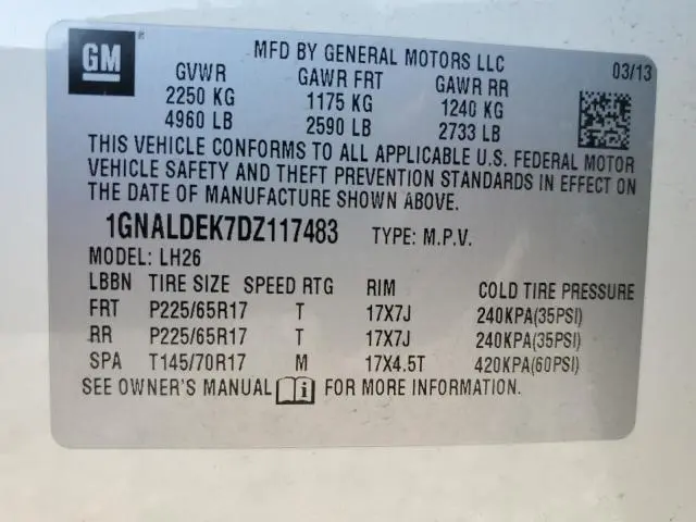 2013 CHEVROLET EQUINOX LT  