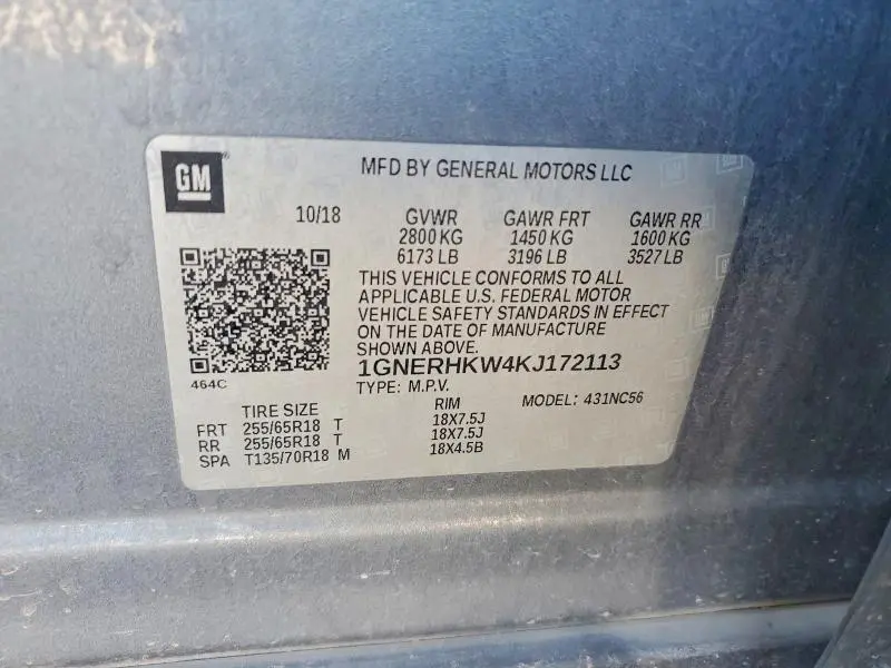 2019 CHEVROLET TRAVERSE LT  