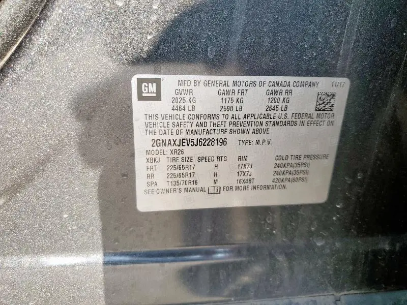 2018 CHEVROLET EQUINOX LT