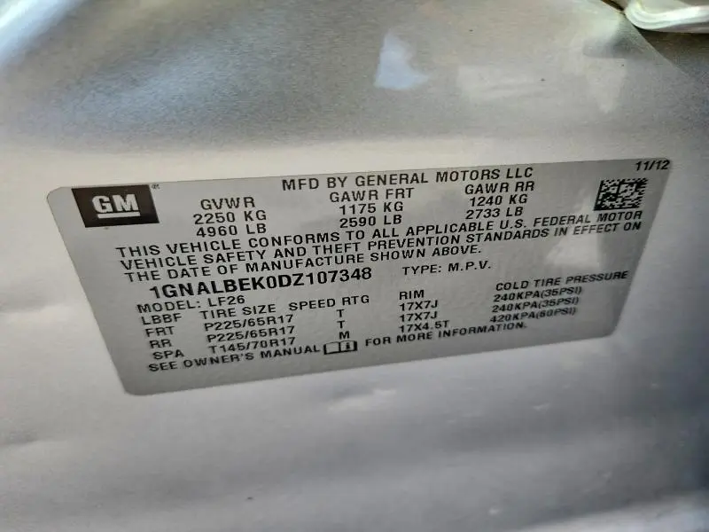 2013 CHEVROLET EQUINOX LS  