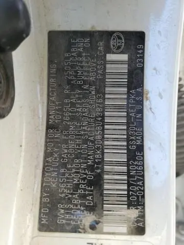 2011 TOYOTA AVALON BASE  