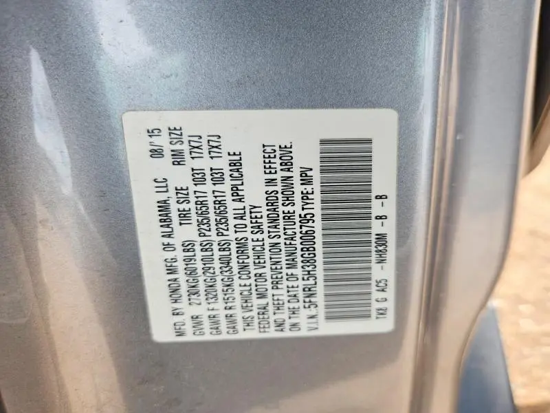 2016 HONDA ODYSSEY SE  
