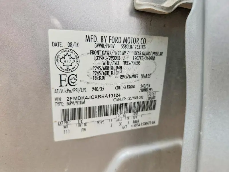 2011 FORD EDGE SEL  