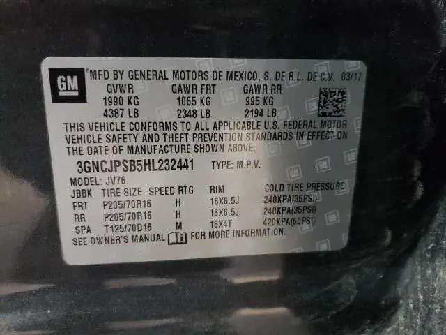 2017 CHEVROLET TRAX 1LT  
