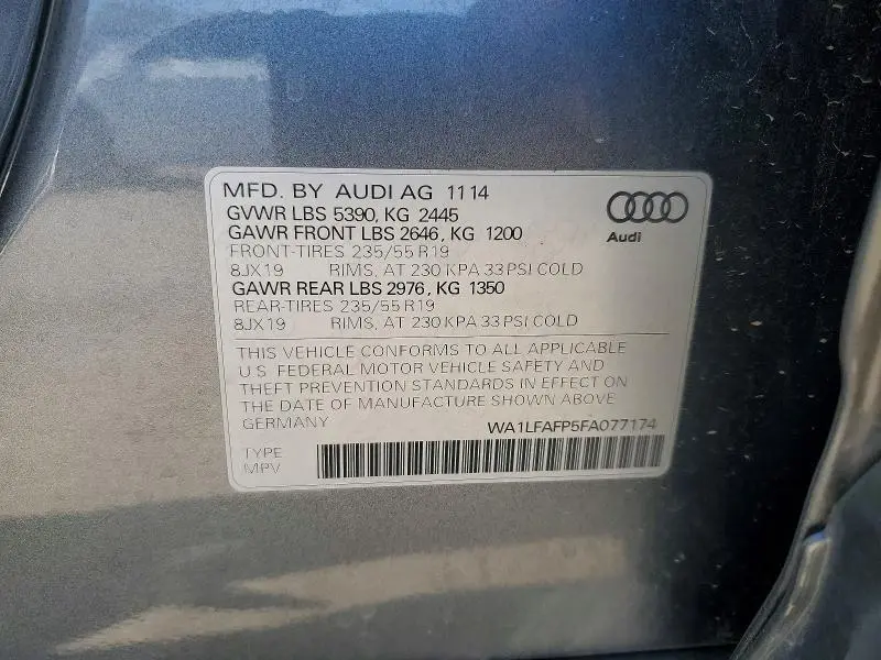 2015 AUDI Q5 PREMIUM PLUS  