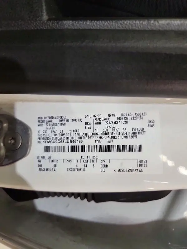 2020 FORD ESCAPE SE  
