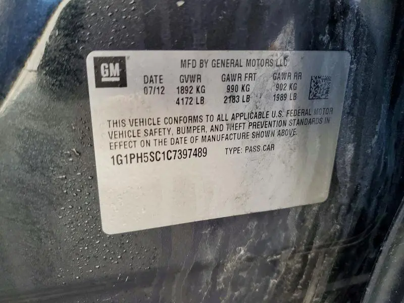 2012 CHEVROLET CRUZE LTZ  