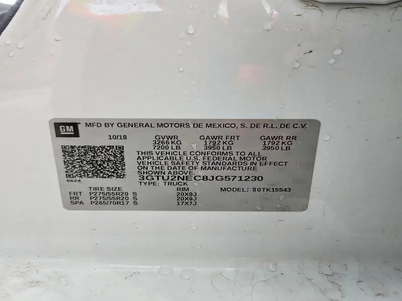 2018 GMC SIERRA K1500 SLT  
