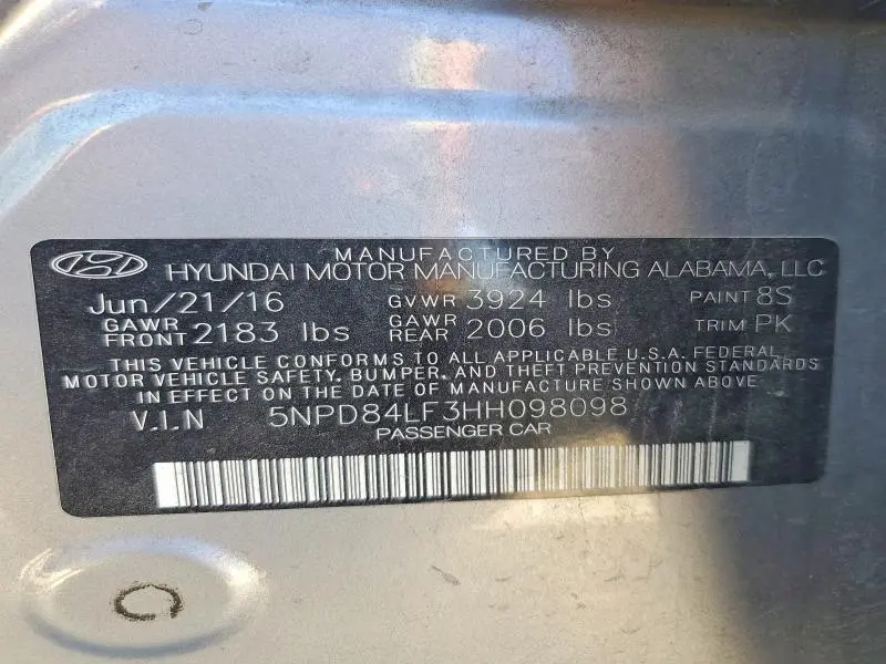 2017 HYUNDAI ELANTRA SE  